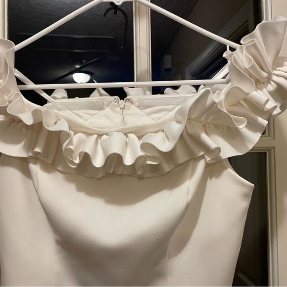 White Mini Ruffle Dress - Picture 4 of 6